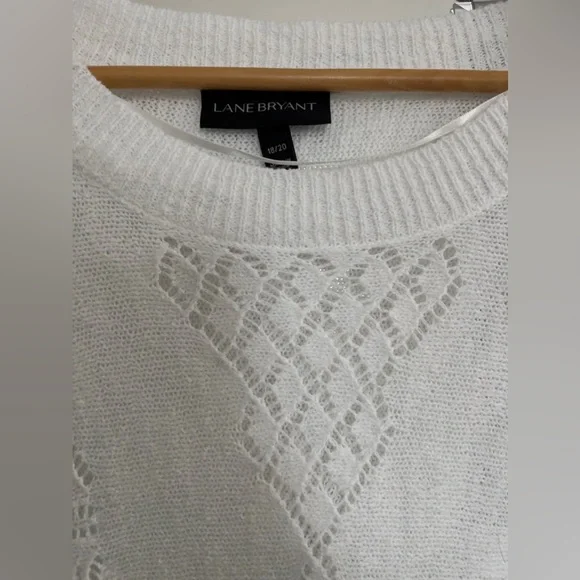 18/20 Lane Bryant White sweater tunic - Picture 2 of 2